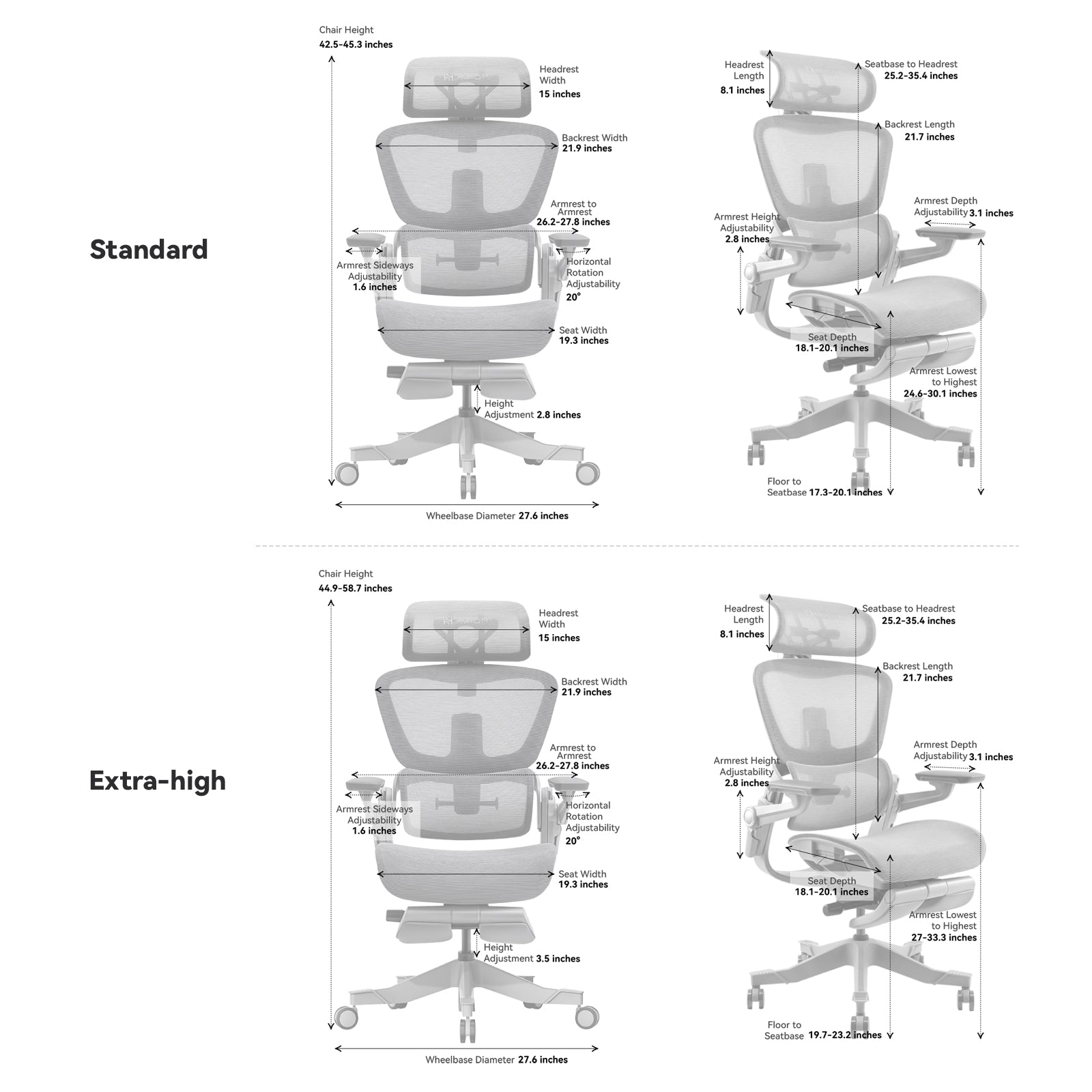 HINOMI H1 Pro Ergonomic Chair with Footrest